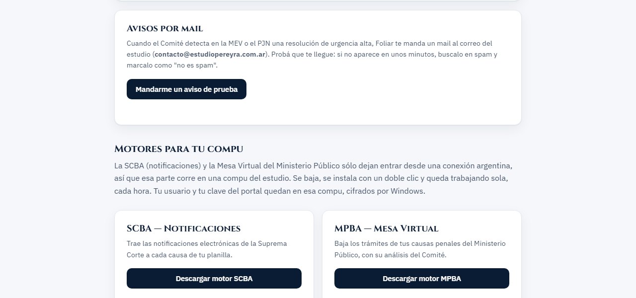 Avisos por mail, en Conexiones
